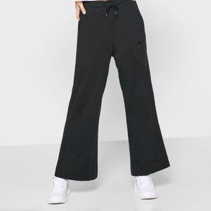 NIKE Women Sweatpants Cropped Wide Leg Black Med